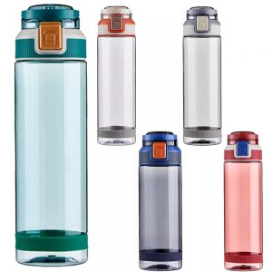 Factory wholesale blank gift water bottles matt coating push lid promotion drinks bottles plastic water bottles leakproof Plastic Drinking Water Bottle